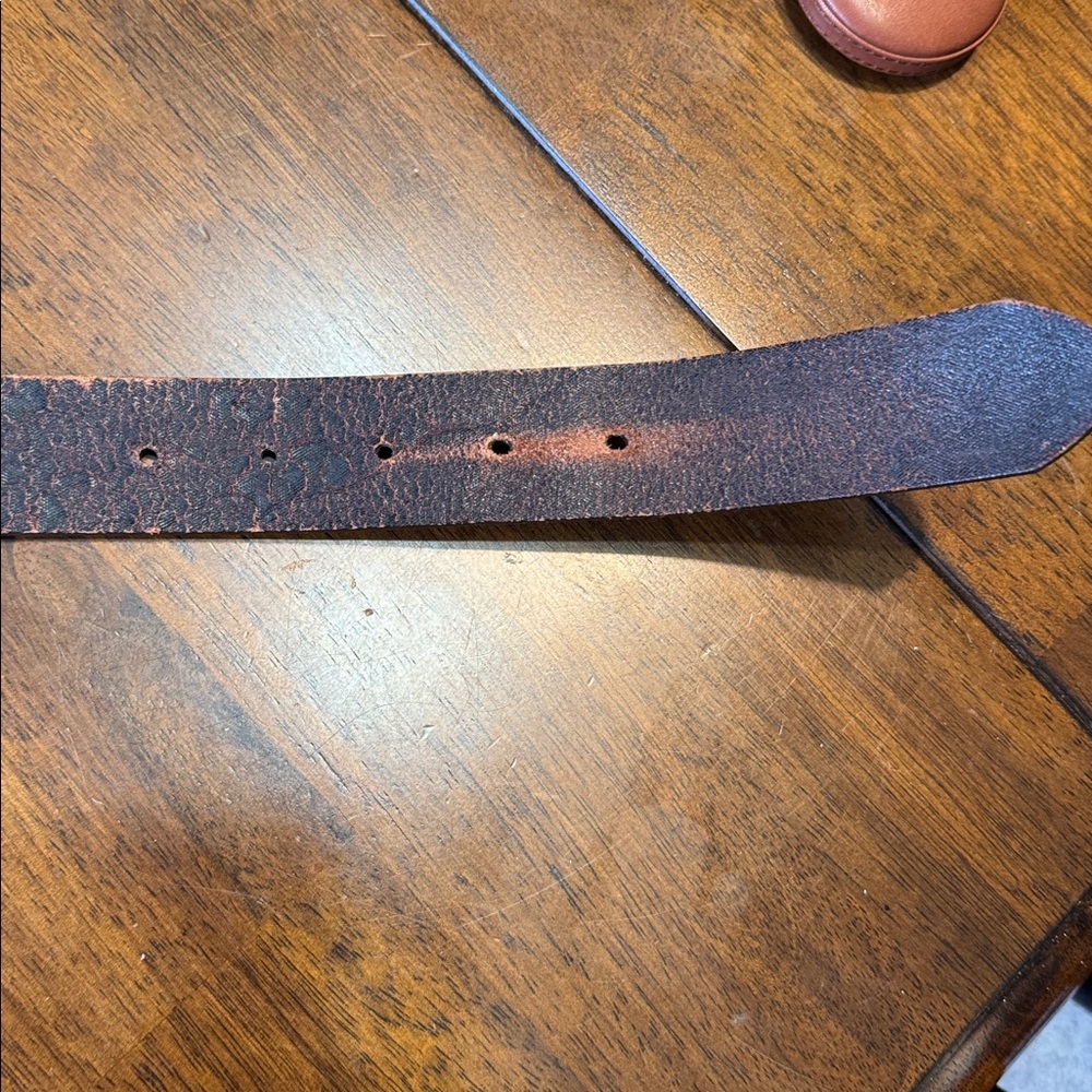 Orvis Men’s Brown Leather Belt with Brass Buckle – Size 34 - Picture 7 of 10